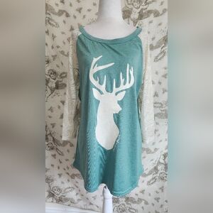 Southern Grace Teal Green Top with Lace Detail